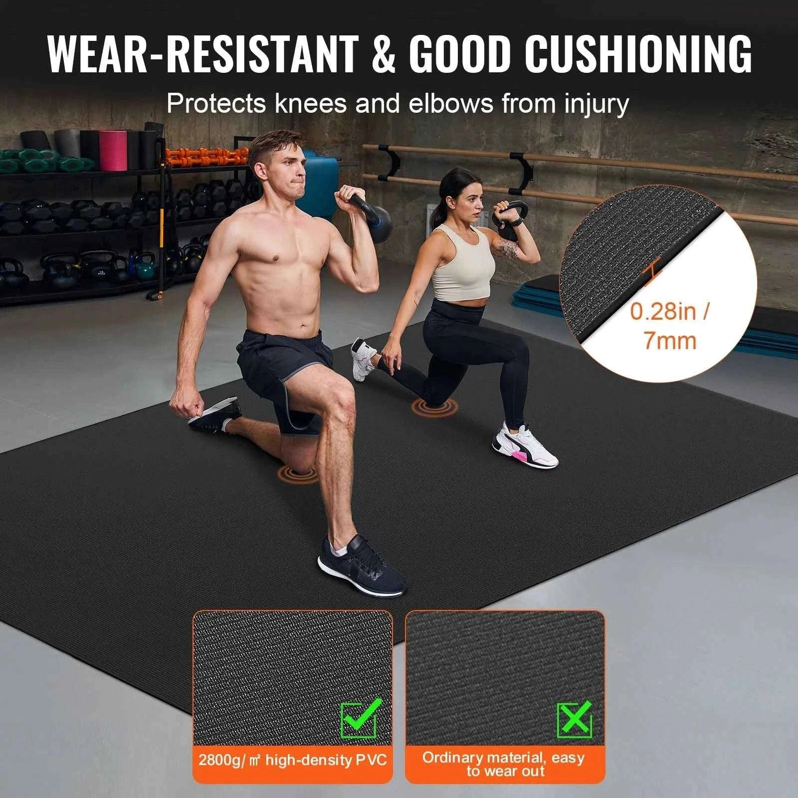 Non-Slip High Density Yoga Mat with Carry Bag & Strap-12X6FT / United States