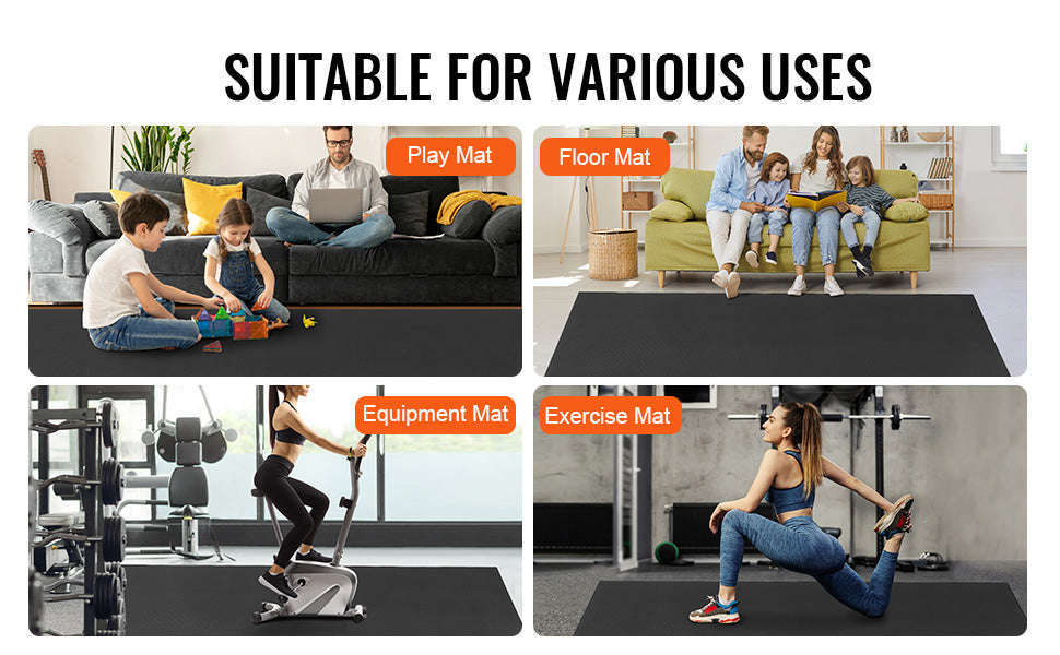 Non-Slip High Density Yoga Mat with Carry Bag & Strap-12X6FT / United States