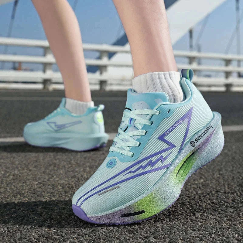 Non-Slip Shock-Absorbing Carbon Plate Sports Casual Shoes-BLUE WHITE / 39
