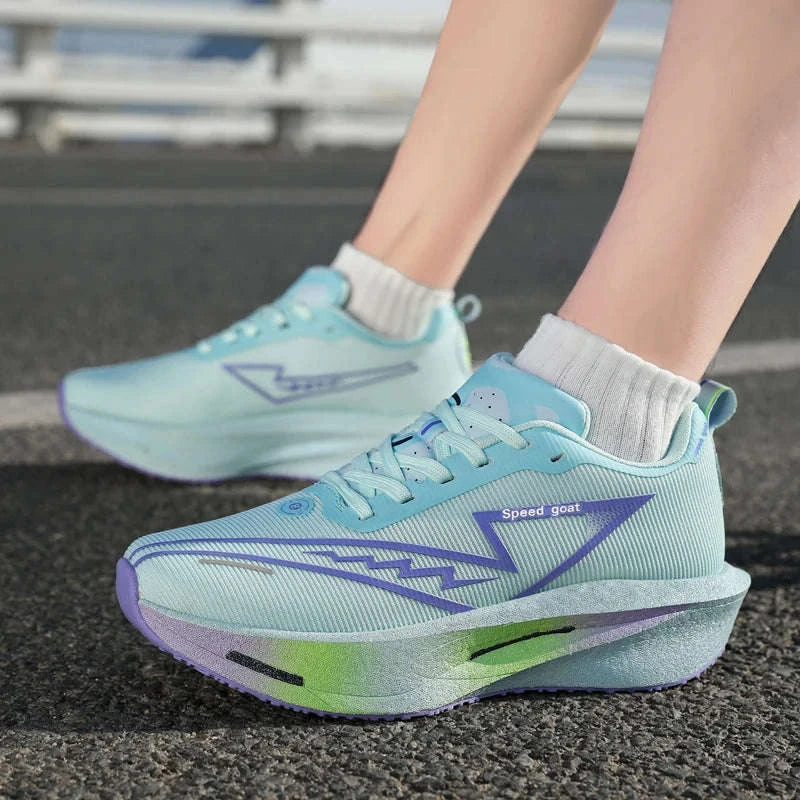 Non-Slip Shock-Absorbing Carbon Plate Sports Casual Shoes-BLUE WHITE / 39