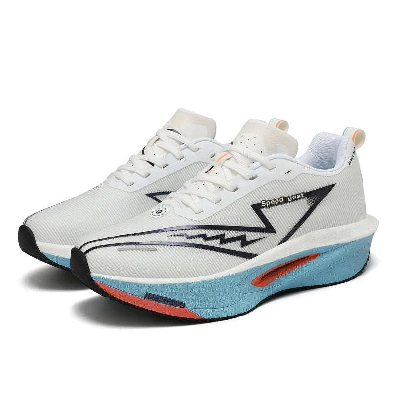 Non-Slip Shock-Absorbing Carbon Plate Sports Casual Shoes-BLUE WHITE / 39