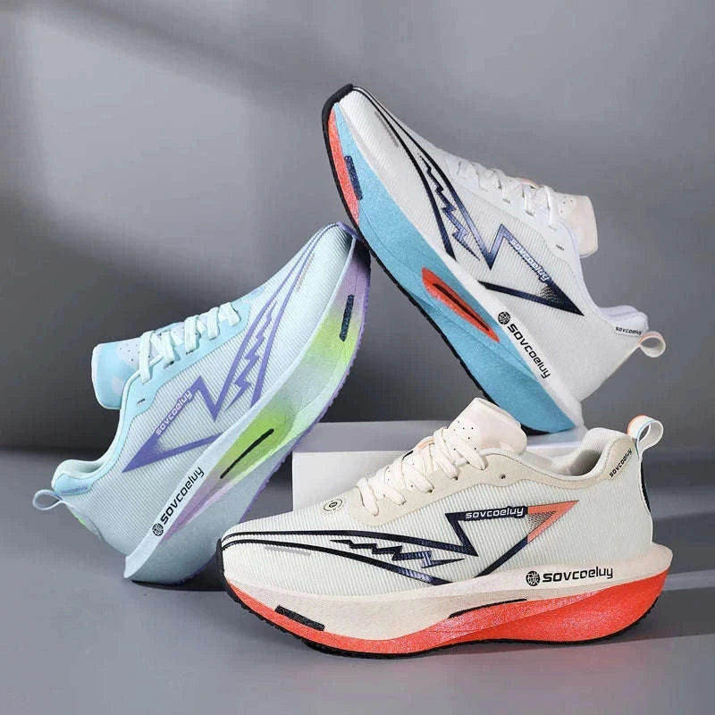 Non-Slip Shock-Absorbing Carbon Plate Sports Casual Shoes-BLUE WHITE / 39