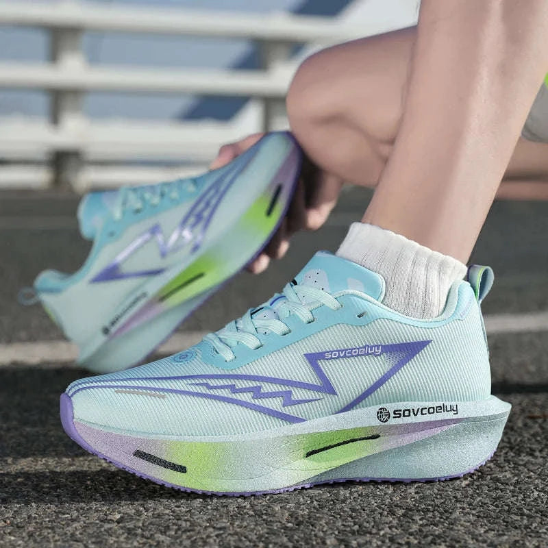 Non-Slip Shock-Absorbing Carbon Plate Sports Casual Shoes-BLUE WHITE / 39