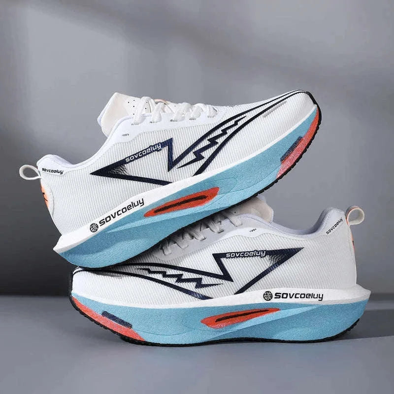 Non-Slip Shock-Absorbing Carbon Plate Sports Casual Shoes-BLUE WHITE / 39