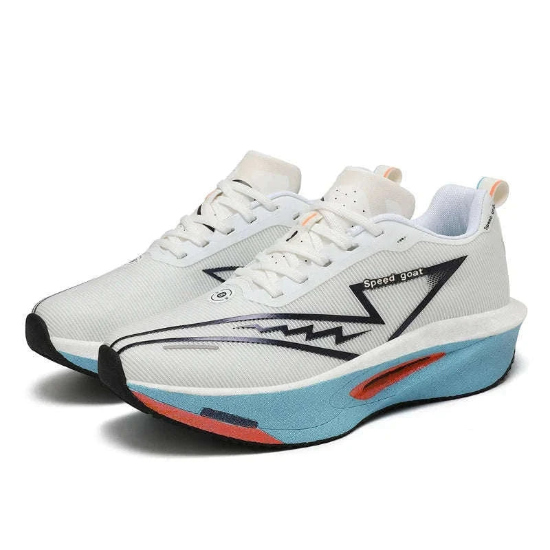 Non-Slip Shock-Absorbing Carbon Plate Sports Casual Shoes-BLUE WHITE / 39