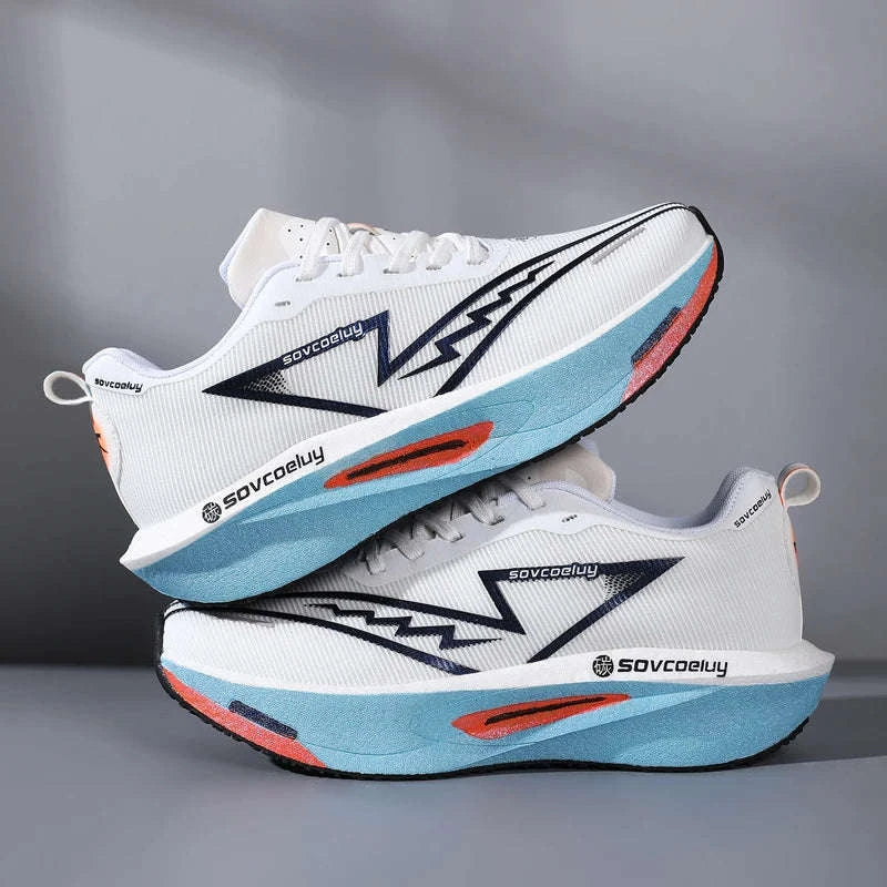 Non-Slip Shock-Absorbing Carbon Plate Sports Casual Shoes-BLUE WHITE / 39