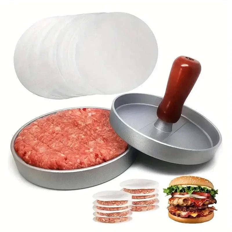 Non-Stick Aluminum Burger Press with Handle for Perfect Patties-100PCS