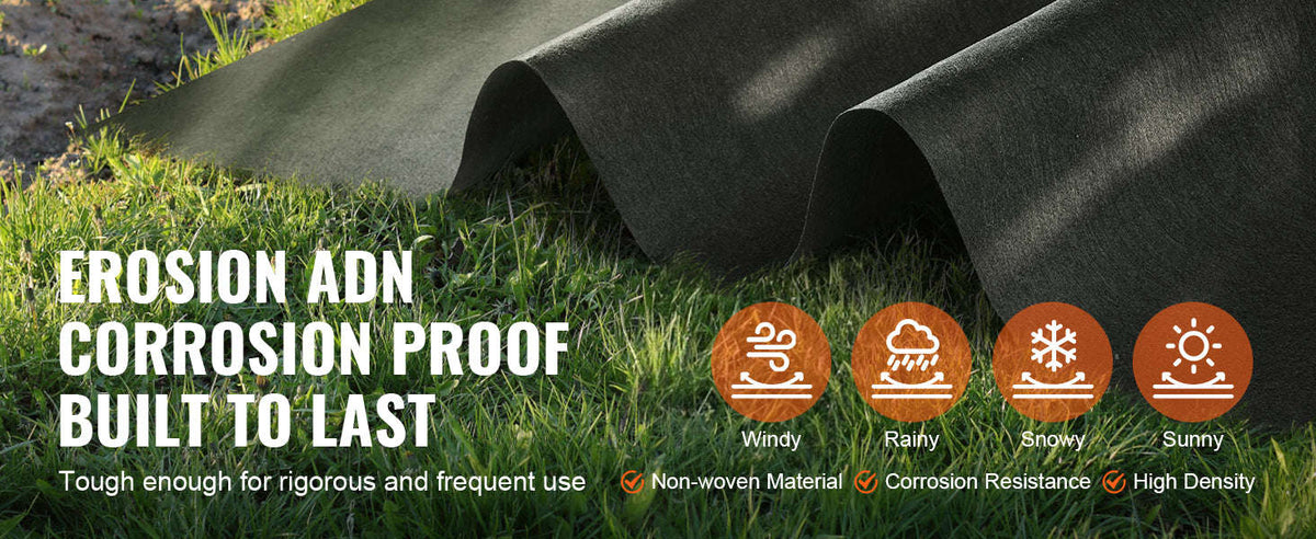 Non-Woven Geotextile Fabric for Weed Control and Drainage-6x50ft / Poland