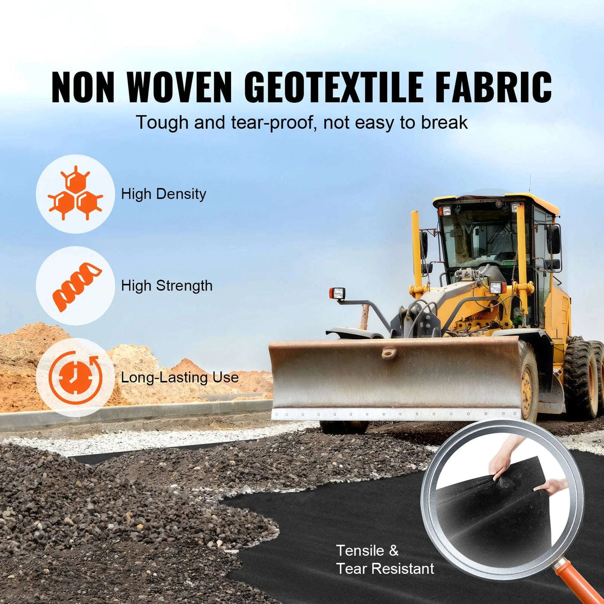 Non-Woven Geotextile Fabric for Weed Control and Drainage-6x50ft / Poland