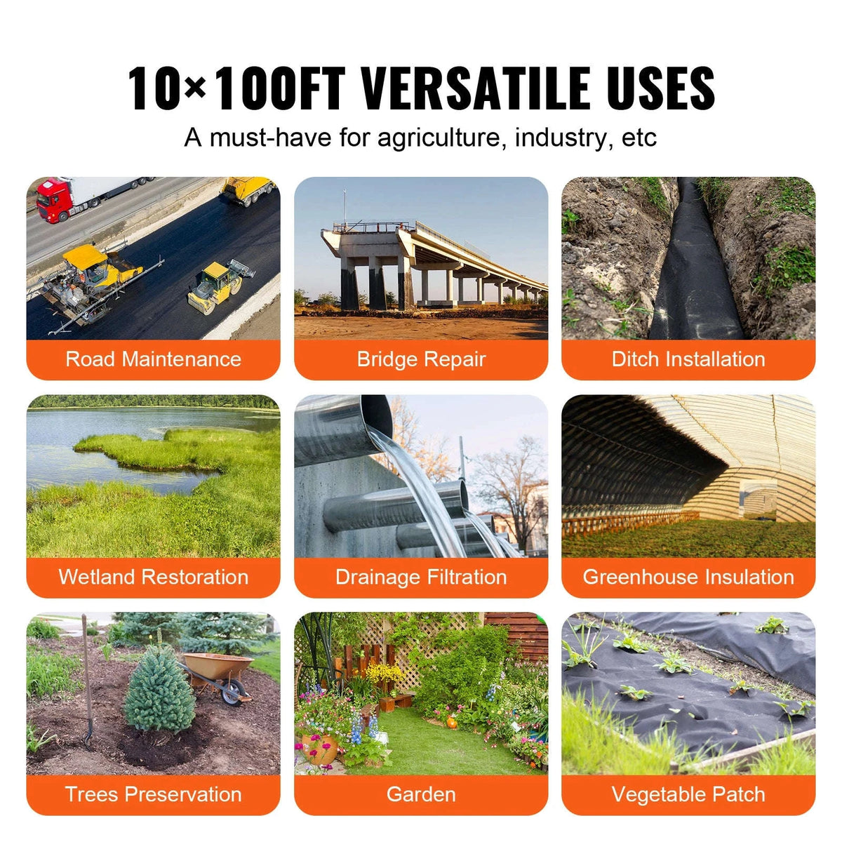 Non Woven Geotextile Fabric Under Gravel 10 x 100 ft 8 oz Heavy Duty Weed Barrier-6x50ft 8.0 / CZECH REPUBLIC