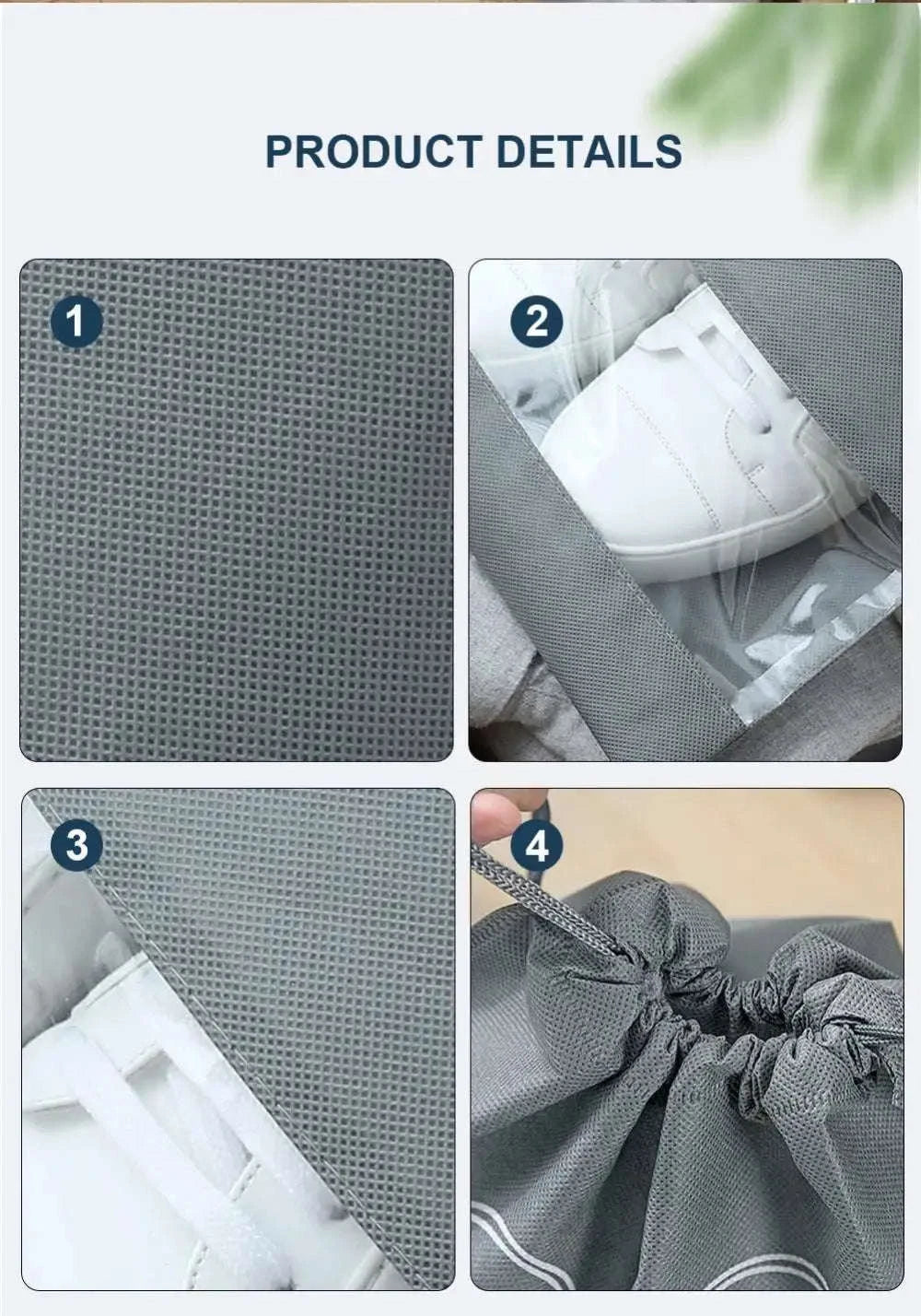 Non-Woven Shoe Storage Bag Organizer – Travel-Friendly, Dustproof Shoe Protection-5pcs