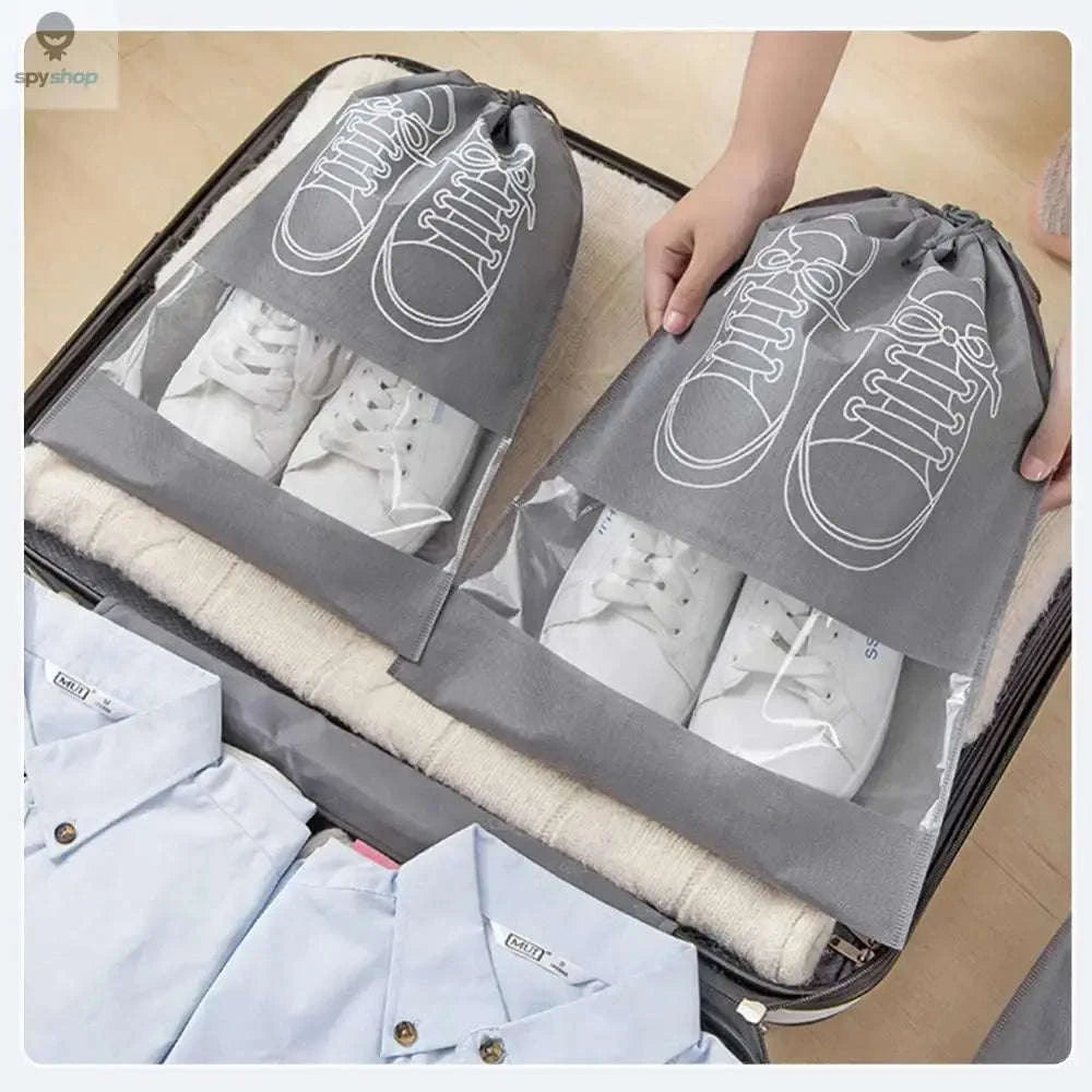 Non-Woven Shoe Storage Bag Organizer – Travel-Friendly, Dustproof Shoe Protection-5pcs