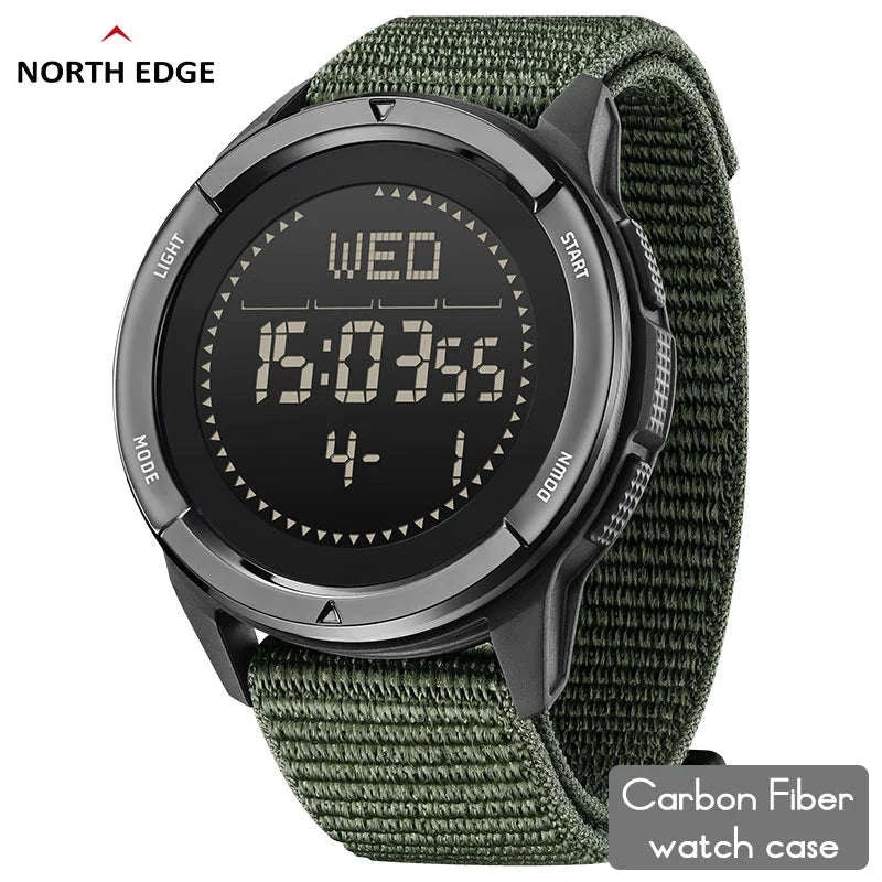 NORTH EDGE ALPS Carbon Fiber Watch-Black Strap