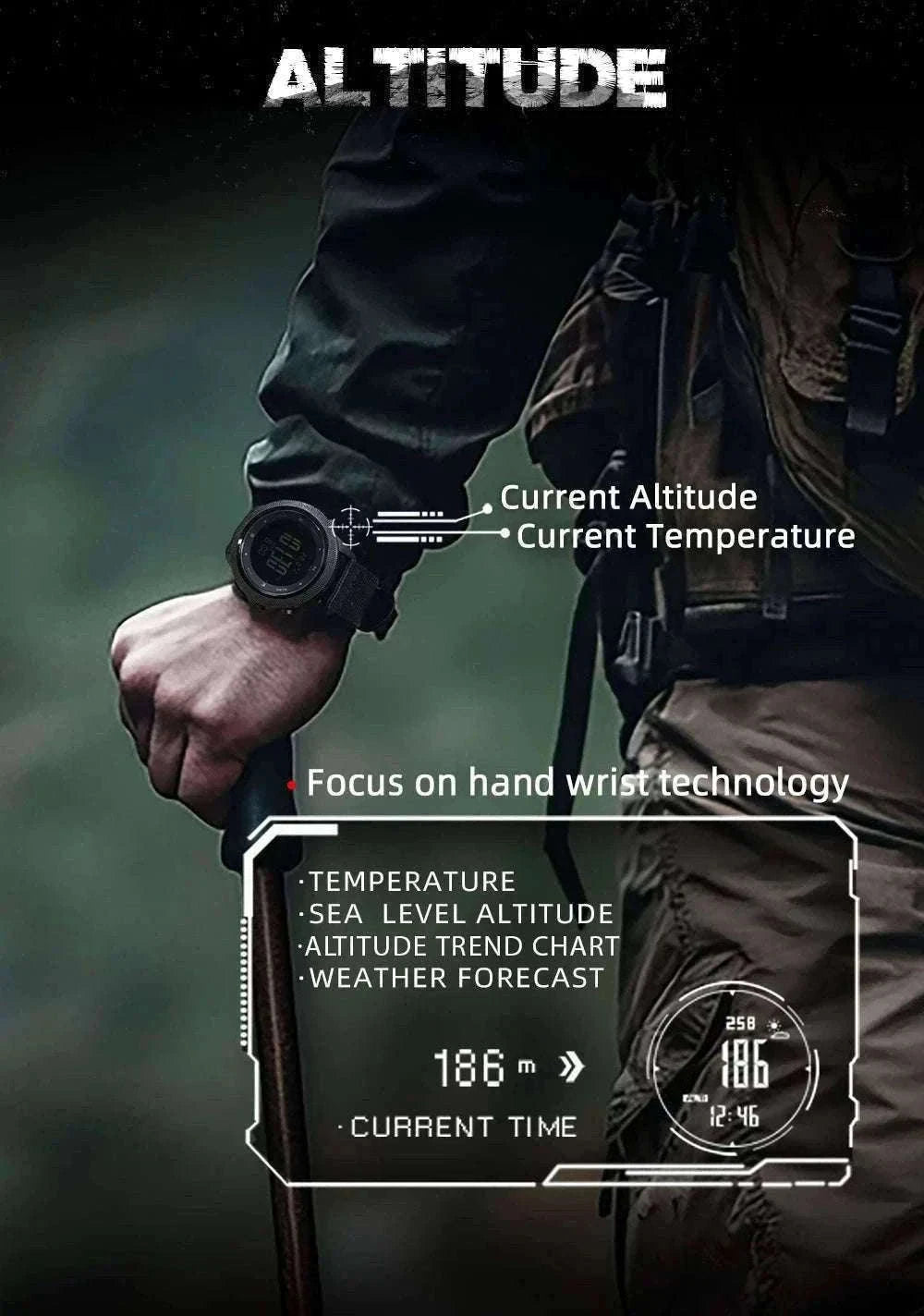 North Edge Apache-46 Outdoor Digital Sports Watch-Default Title