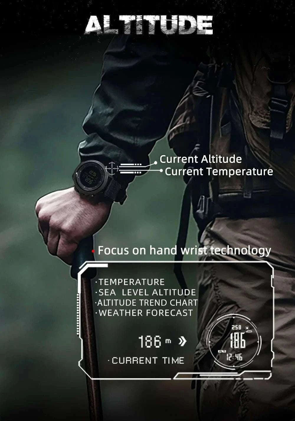 North Edge Apache-46 Outdoor Digital Sports Watch-Default Title