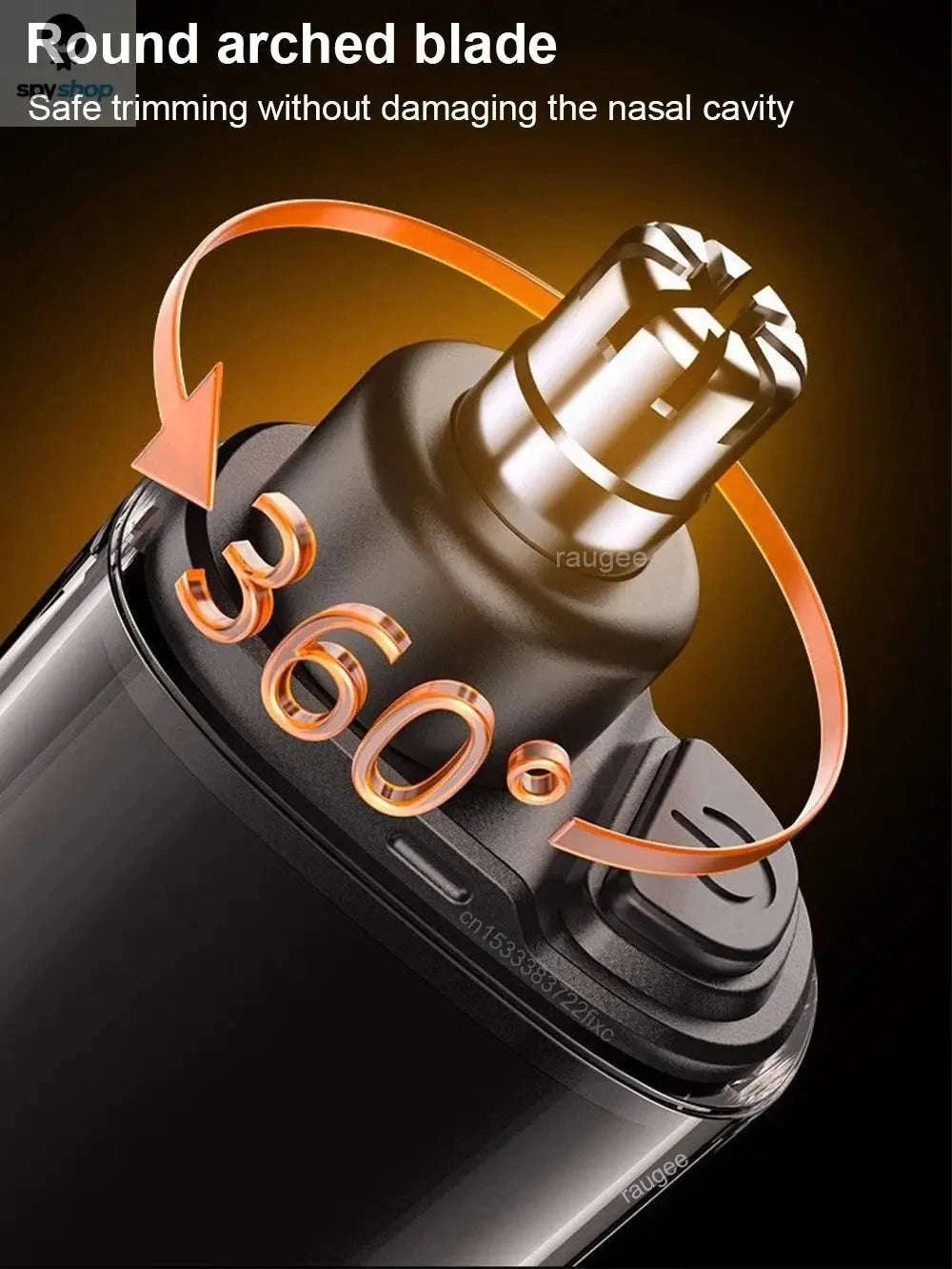 Nose Hair Trimmer Portable Rechargeable Groomer-Orange / CHINA