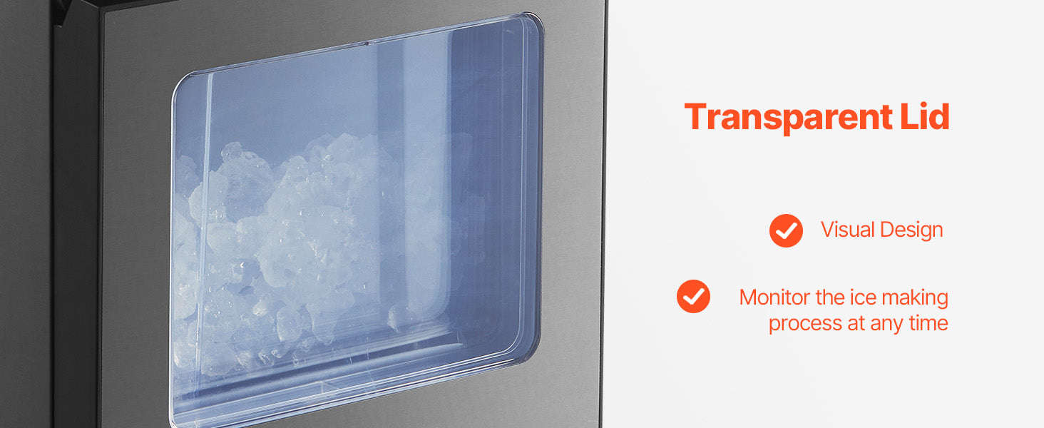 Nugget Ice Maker 37 lbs per Day with Self-Cleaning-37lbs / United States