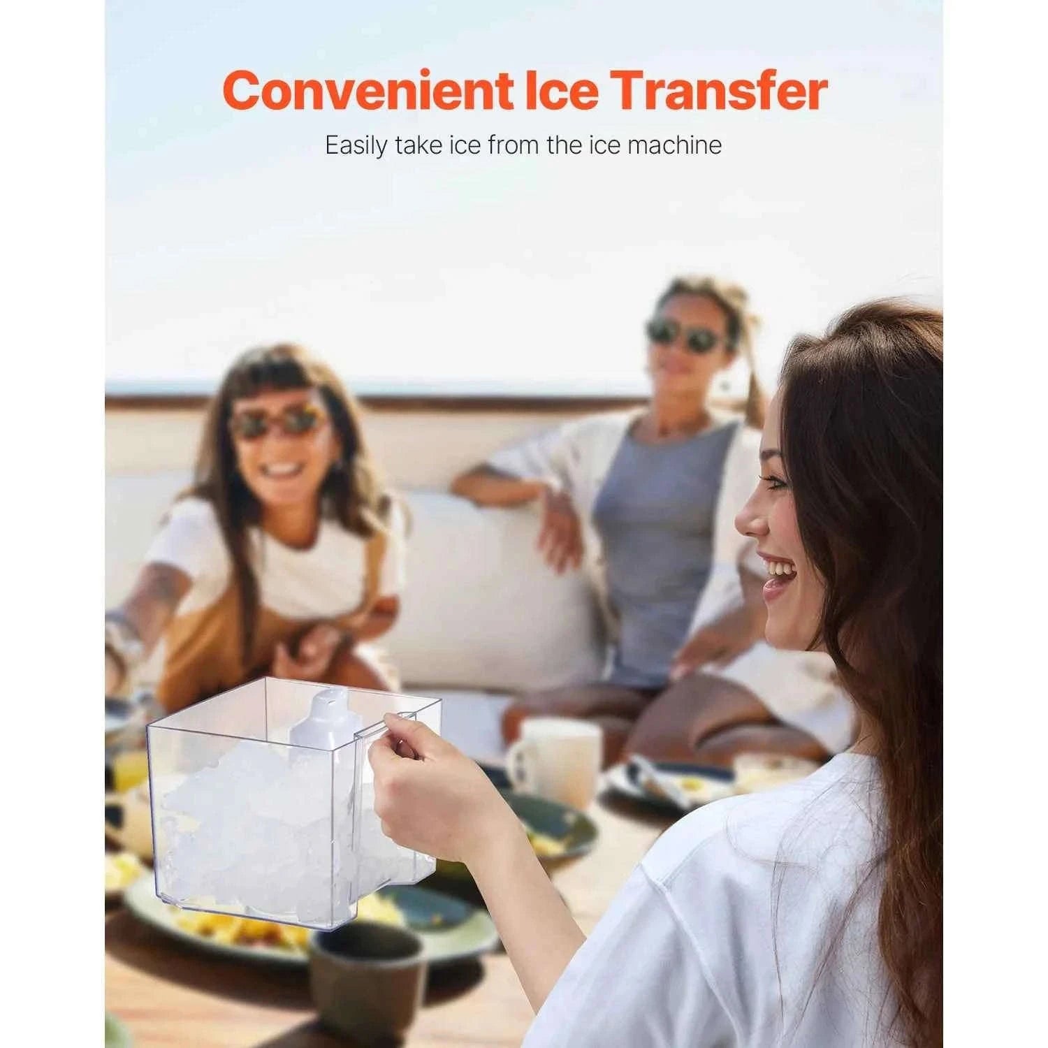 Nugget Ice Maker 37 lbs per Day with Self-Cleaning-37lbs / United States