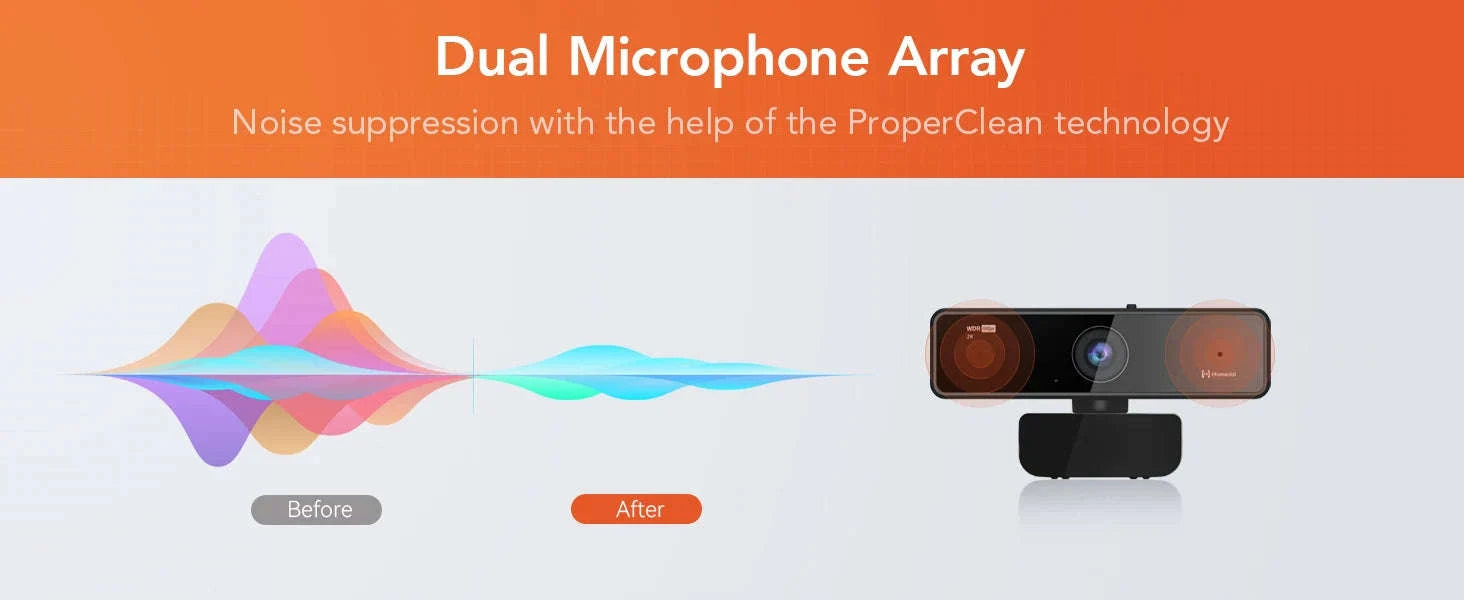 Nuroum 2K QHD Webcam 1440P/60FPS with Noise-Canceling Mics-2K Webcam / United States