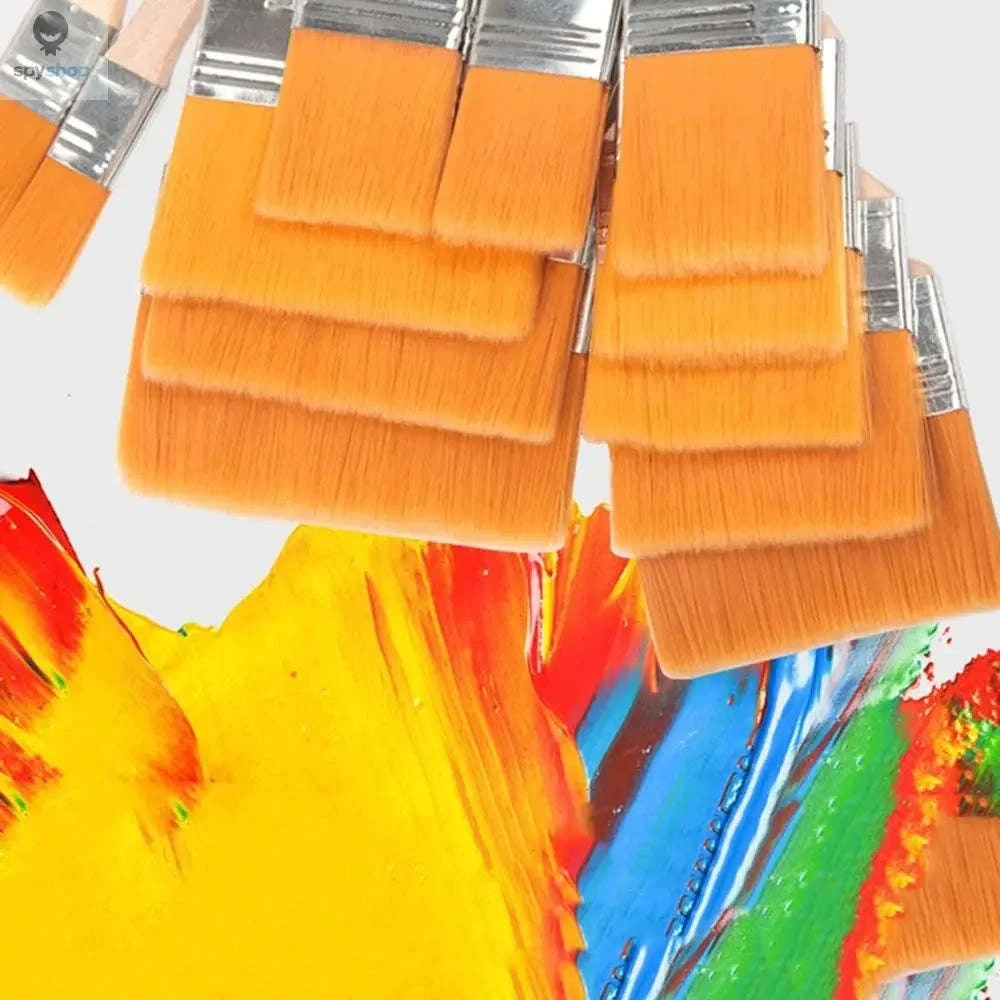 Nylon Paint Brush Set – 12‑Piece Artist Brushes for Acrylics, Oils & Watercolors-12PCS