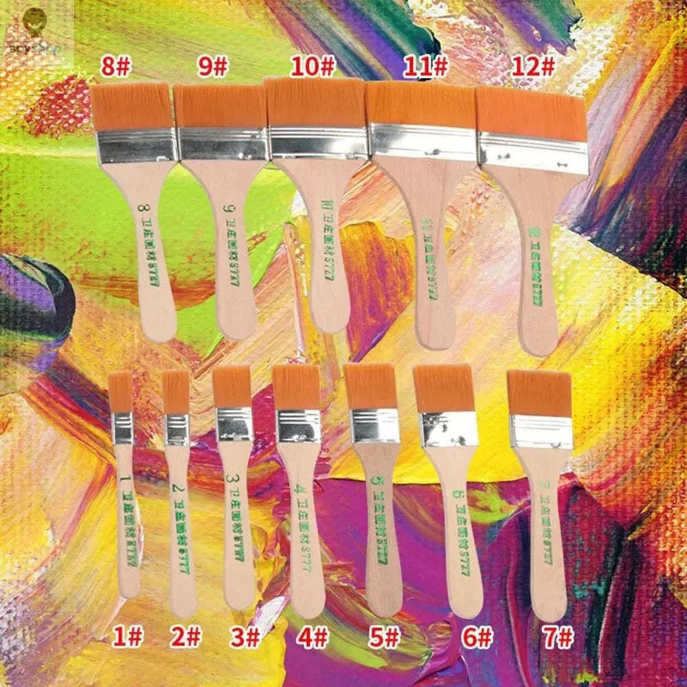 Nylon Paint Brush Set – 12‑Piece Artist Brushes for Acrylics, Oils & Watercolors-12PCS