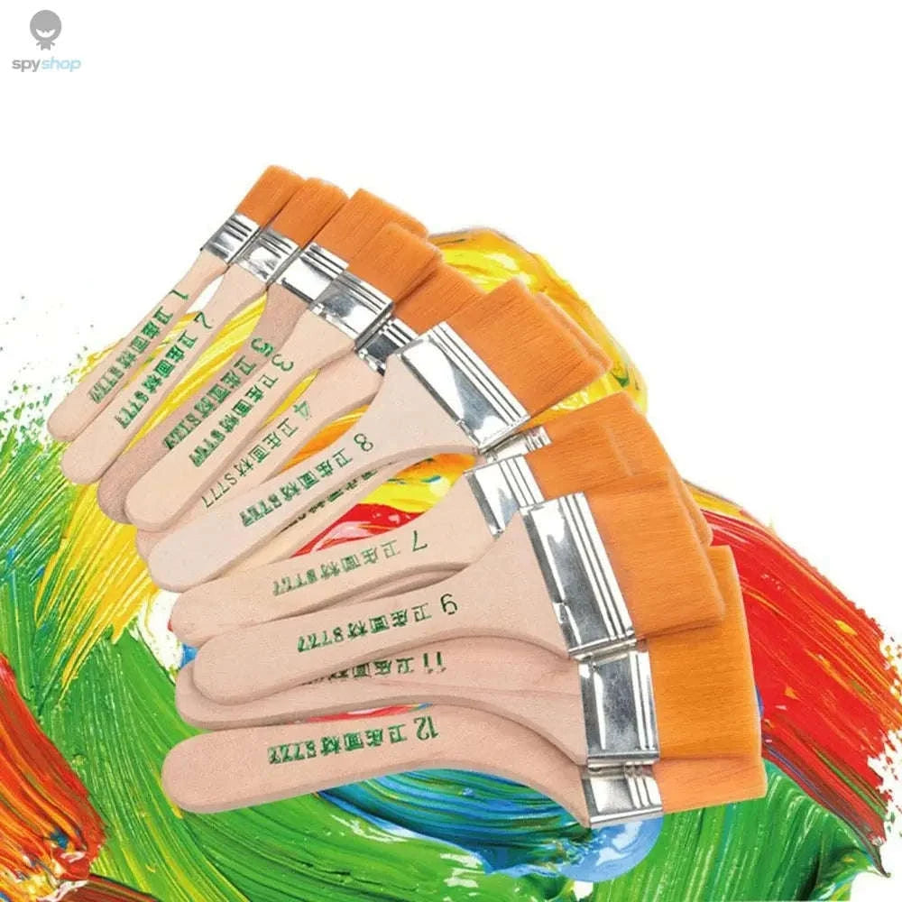 Nylon Paint Brush Set – 12‑Piece Artist Brushes for Acrylics, Oils & Watercolors-12PCS