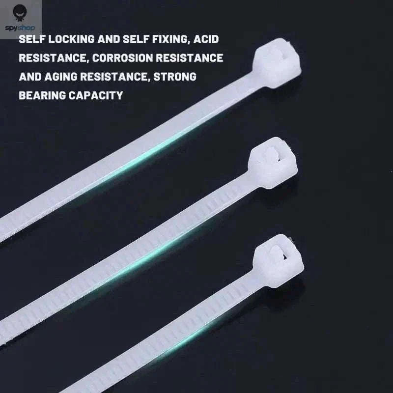Nylon Self-Locking Cable Ties for Clean, Secure Cable Management-White(4x200mm) / 200pcs