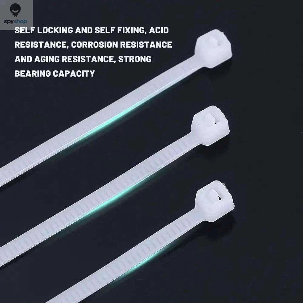 Nylon Self-Locking Cable Ties for Clean, Secure Cable Management-White(4x200mm) / 200pcs