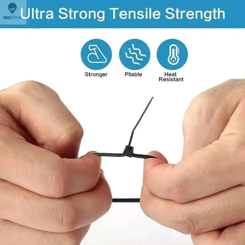 Nylon Self-Locking Cable Ties Pack – Strong, Reliable Cable Management-White(4x200mm) / 200pcs