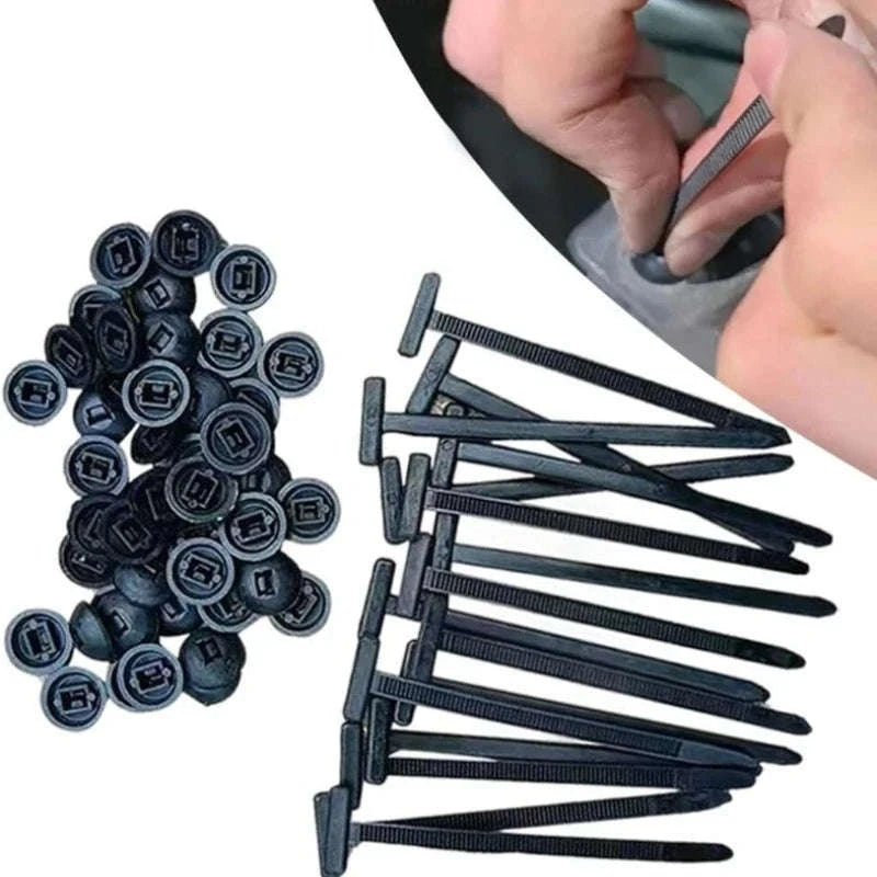 Nylon Universal Self-Locking Cable Tie Buckles – Black Cable Management Pack-10pcs