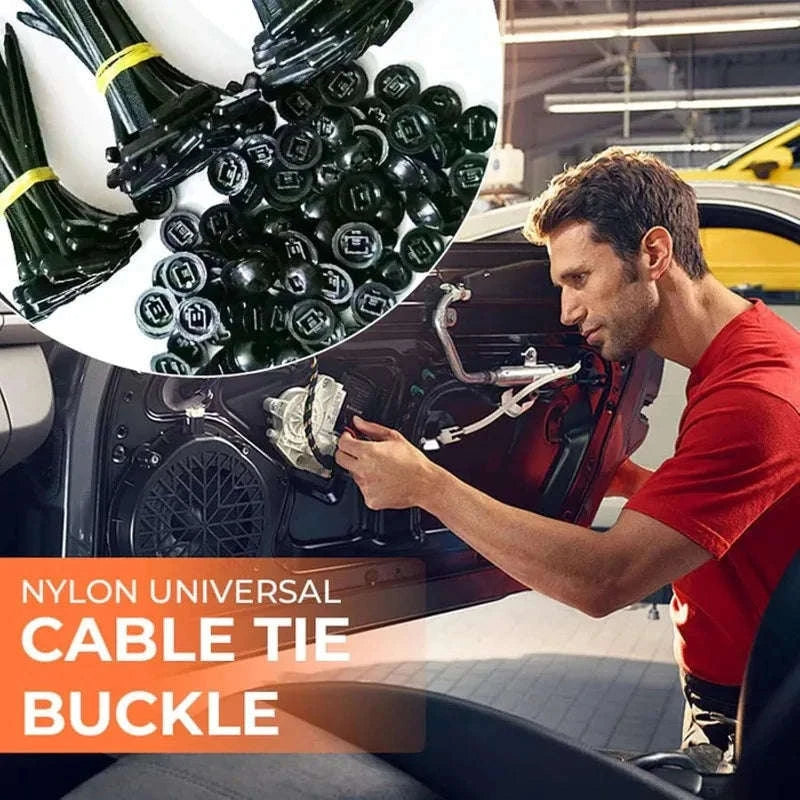 Nylon Universal Self-Locking Cable Tie Buckles – Black Cable Management Pack-10pcs