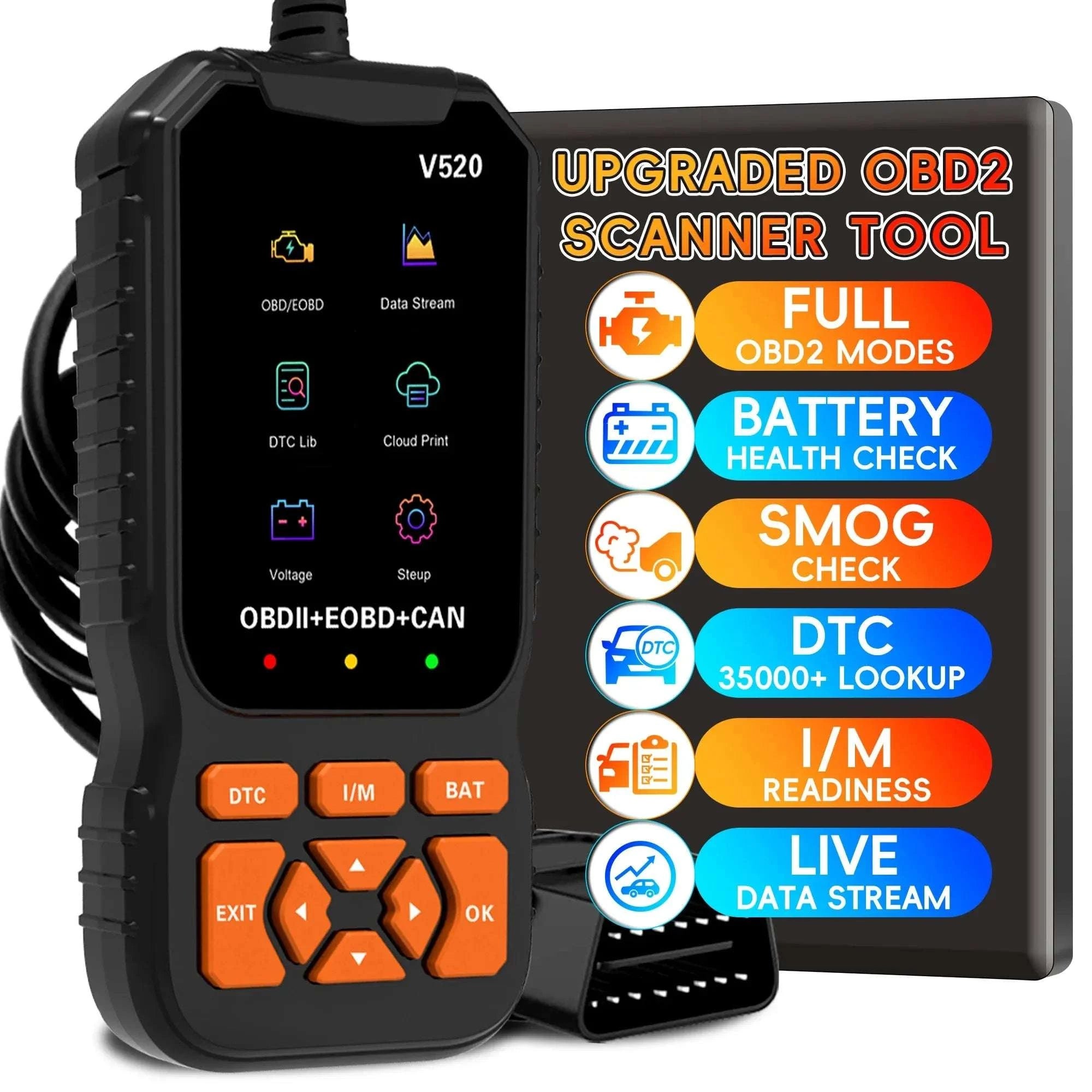 OBD2 Car Scanner Diagnostic Tool for Reading Engine Fault Codes-United States / 1pcs