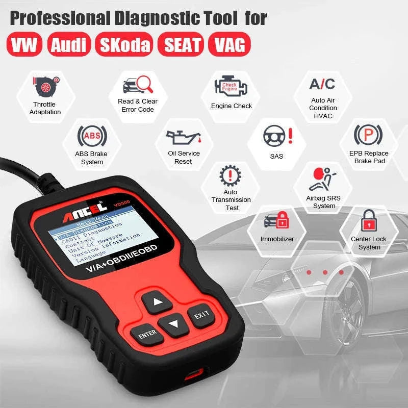 OBD2 Diagnostic Scanner Full System Scan Tool-Red
