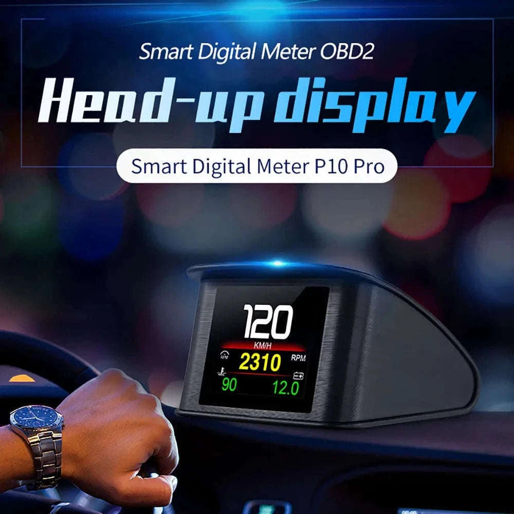 OBD2 Head Up Display Digital Speedometer with Overspeed Alarm-Default Title