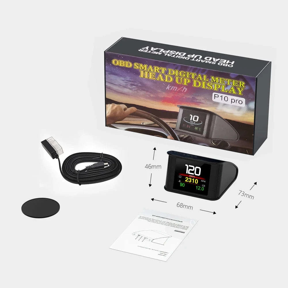 OBD2 Head Up Display Digital Speedometer with Overspeed Alarm-Default Title