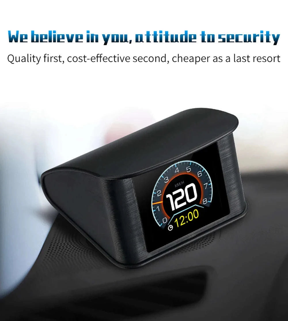 OBD2 Head Up Display Digital Speedometer with Overspeed Alarm-Default Title