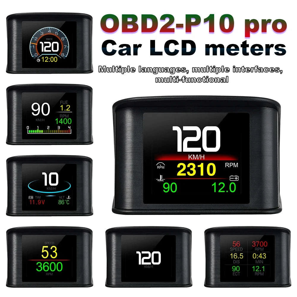 OBD2 Head Up Display Digital Speedometer with Overspeed Alarm-Default Title
