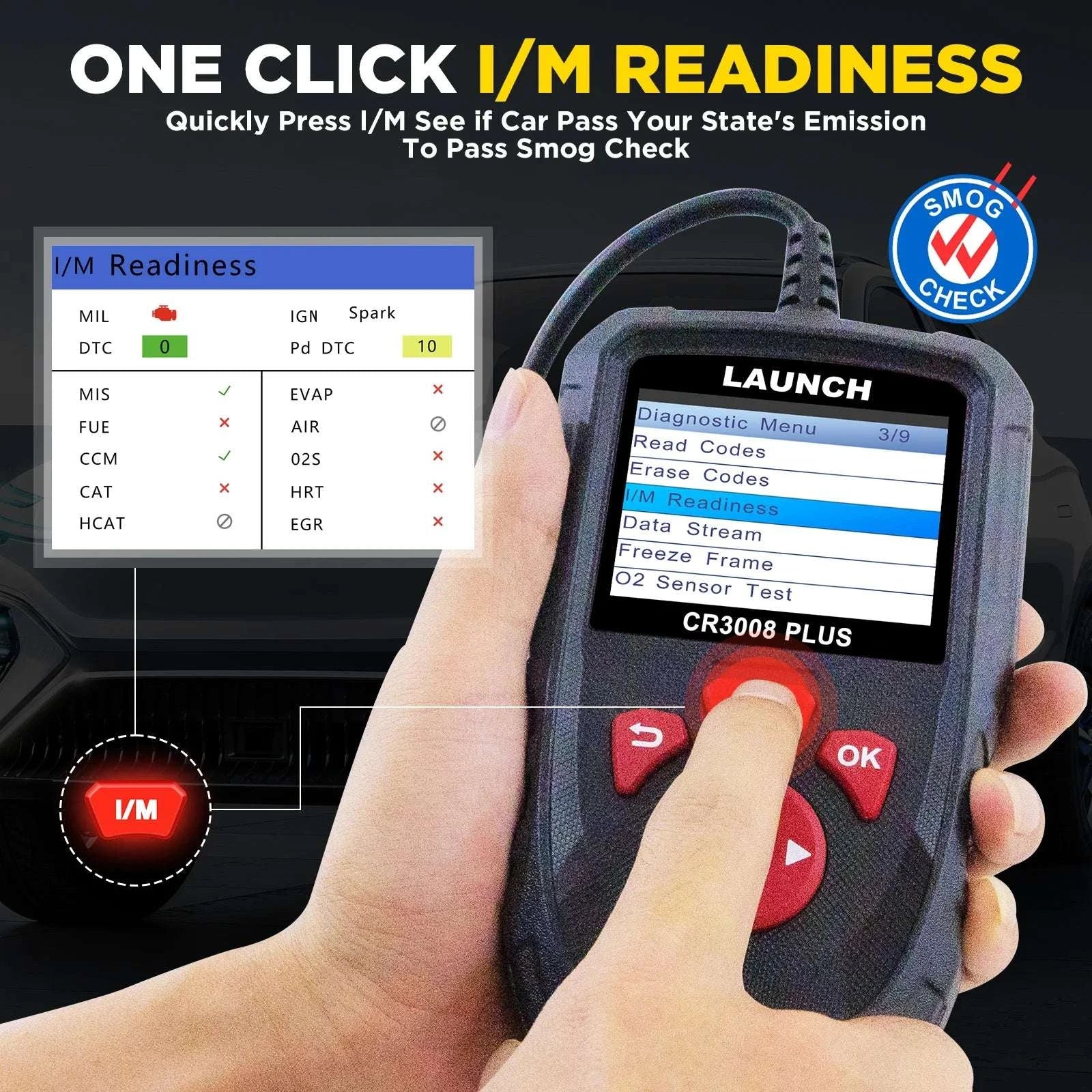 OBD2 Scanner Code Reader with Engine Diagnostics & Battery Test-United States