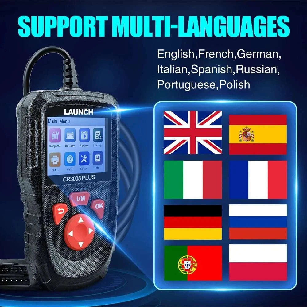 OBD2 Scanner Code Reader with Engine Diagnostics & Battery Test-United States