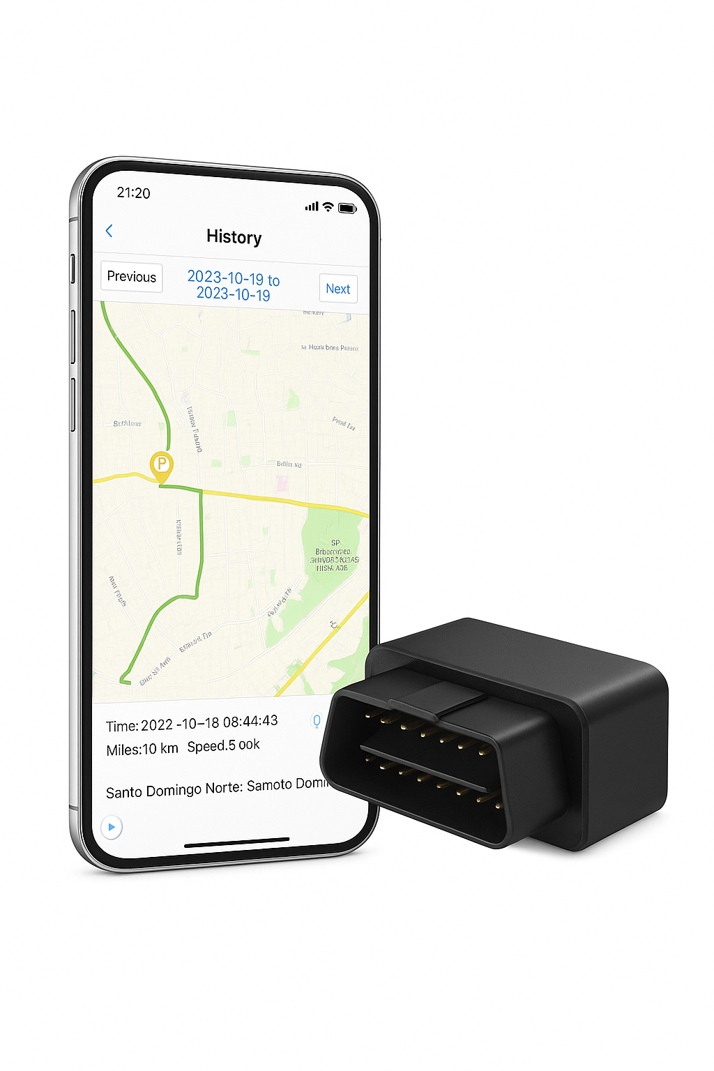 OBDII GPS Tracker για αυτοκίνητο με παρακολούθηση σε πραγματικό χρόνο και γεω-περιοχή (Geo-fence)