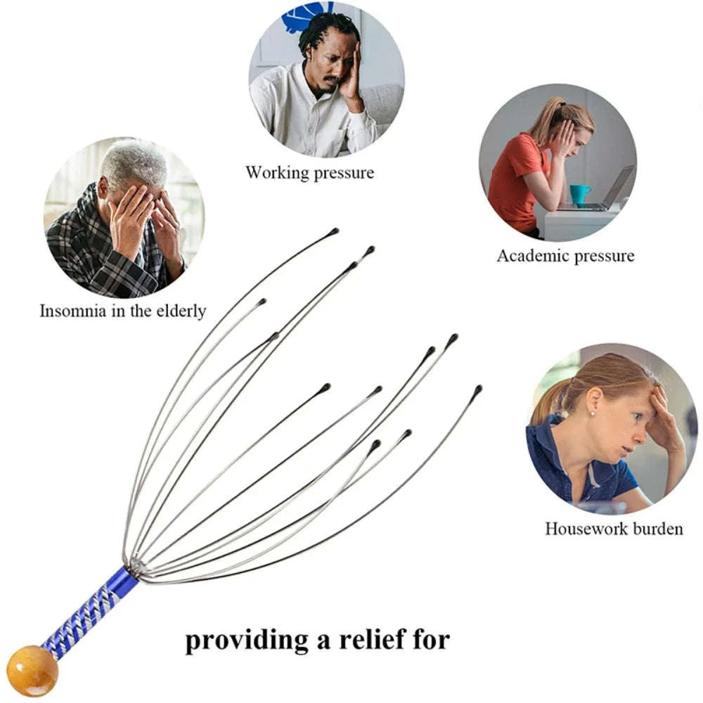 Octopus Head Massager for Relaxing Scalp Relief-1pc Random color