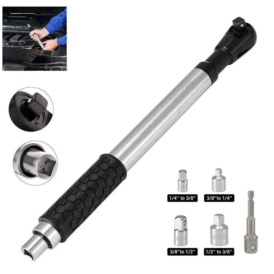 Offset Extension Wrench for Tight Spaces with Socket Adapters-United States