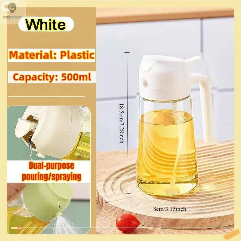 Oil Spray Bottle Fine Mist Dispenser for Cooking and Grilling-300ml white