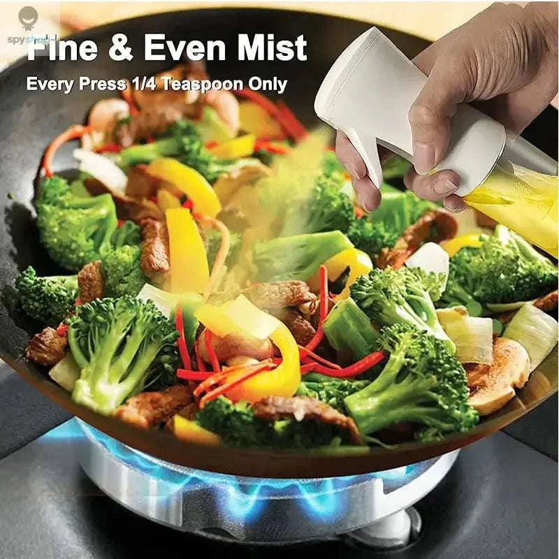 Oil Spray Bottle – Fine Mist Dispenser for Cooking, Grilling, and Baking-300ml white
