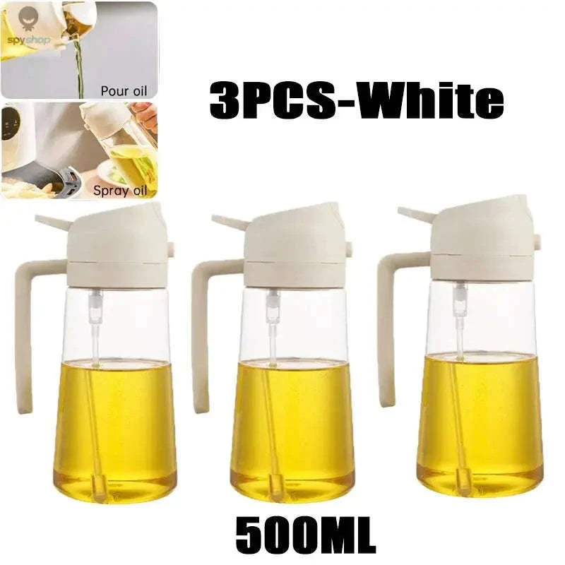 Oil Spray Bottle – Fine Mist Dispenser for Cooking, Grilling, and Baking-300ml white