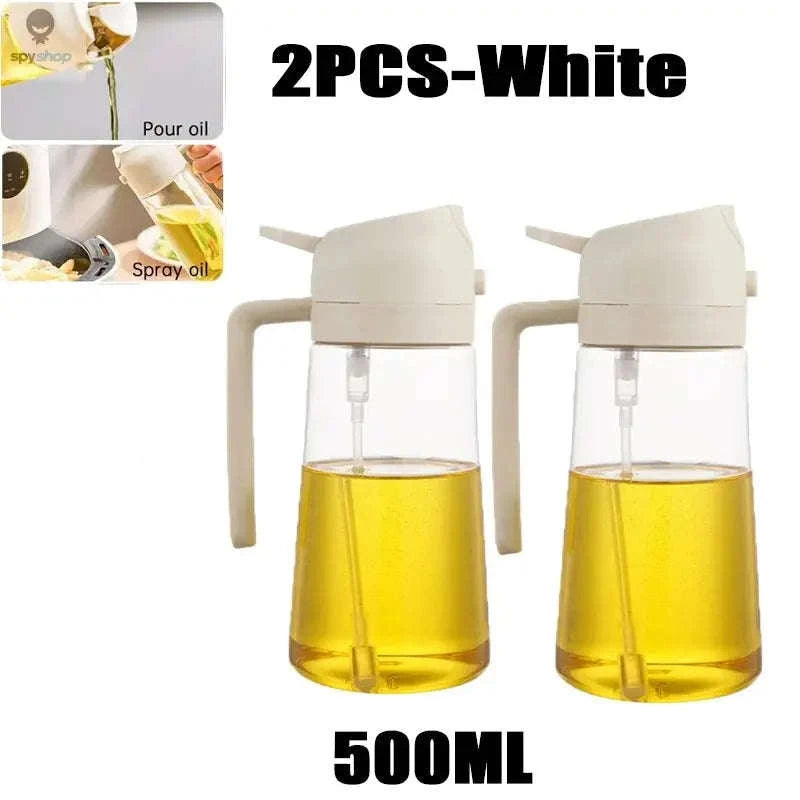 Oil Spray Bottle – Fine Mist Dispenser for Cooking, Grilling, and Baking-300ml white