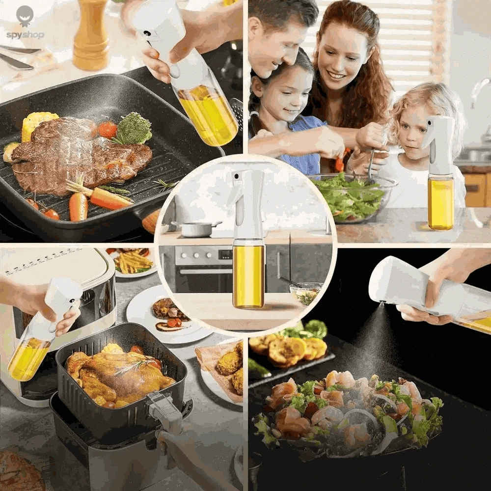 Oil Spray Bottle for Cooking with Precise Mist Control-200 ML Black