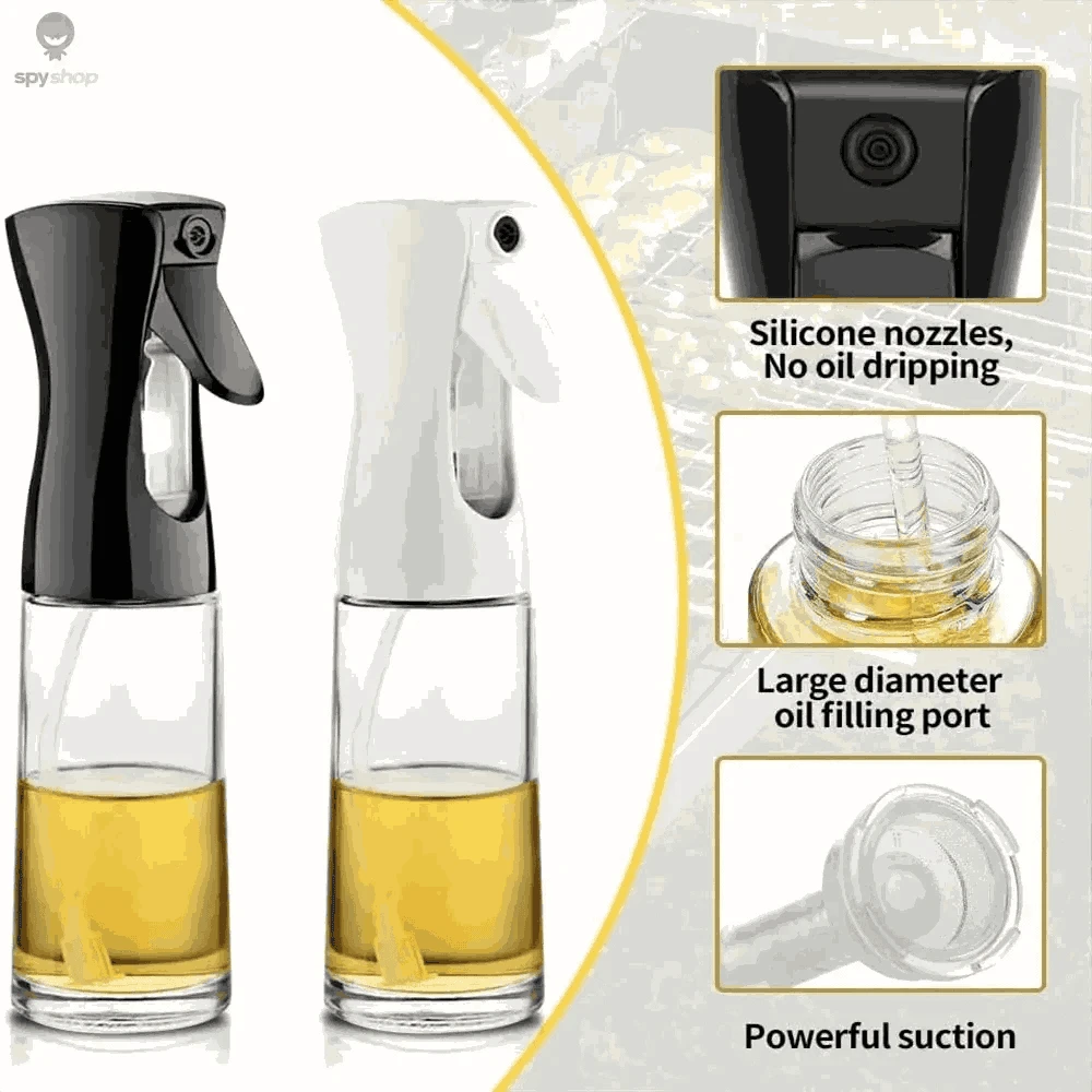 Oil Spray Bottle for Cooking with Precise Mist Control-200 ML Black