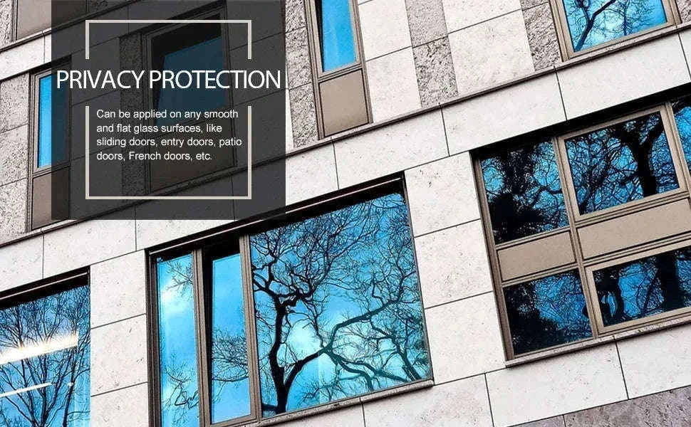 One Way Mirror Window Film for Daytime Privacy and Heat Control-Silver-silver / 90x500 cm