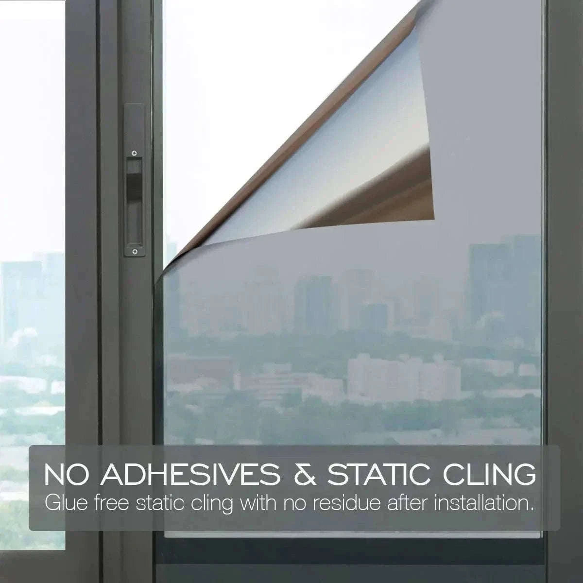 One Way Mirror Window Film for Daytime Privacy and Heat Control-Silver-silver / 90x500 cm